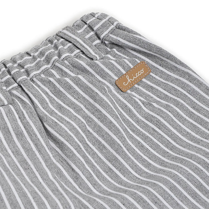 Boys Grey Striped Shorts