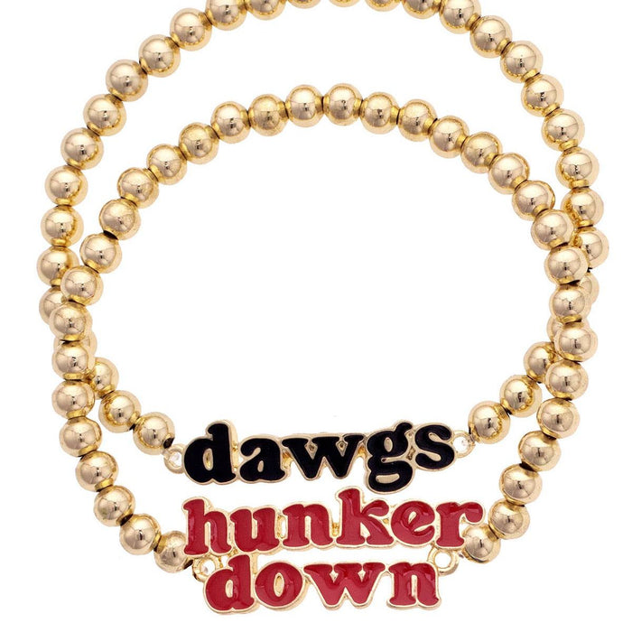 Bulldogs Ball Bead Bracelet Set