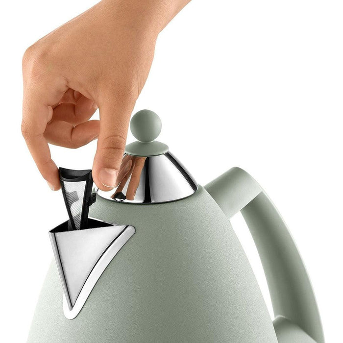 DeLonghi Argento Flora 1.7L Kettle - Green | KBX3016.GR from DID Electrical - guaranteed Irish, guaranteed quality service. (6890772201660)