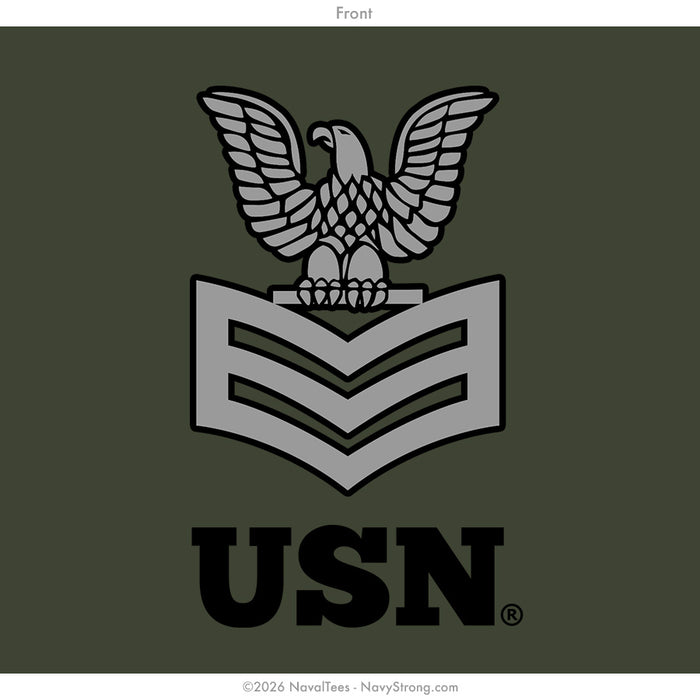 "First Class Crow" Long Sleeve Tee | Military Green