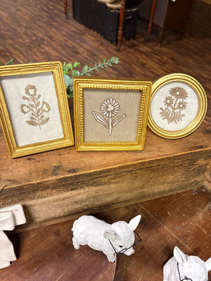Frame Block Print Flowers