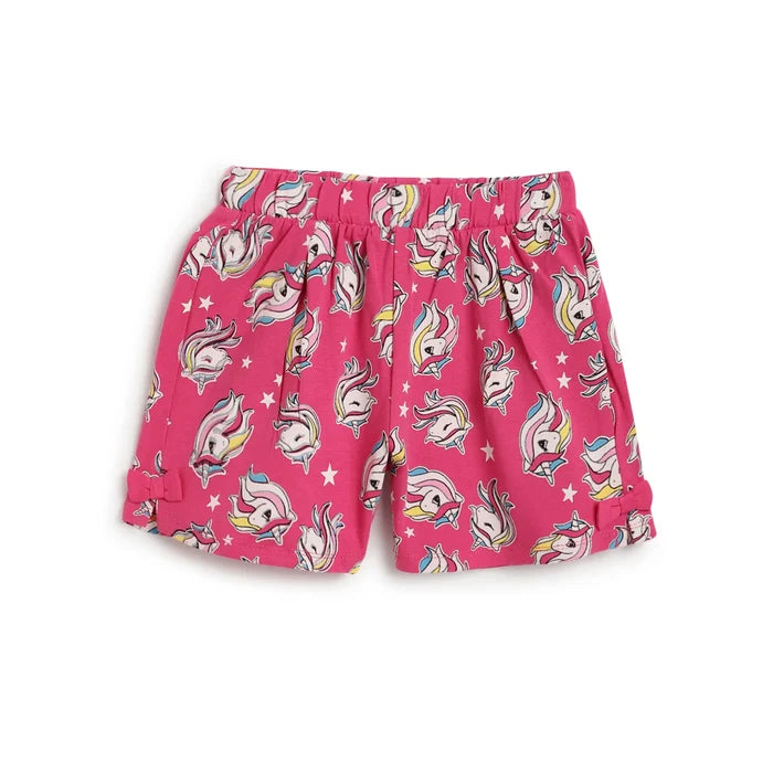 Girls Pack Of 3 Printed Cotton Shorts