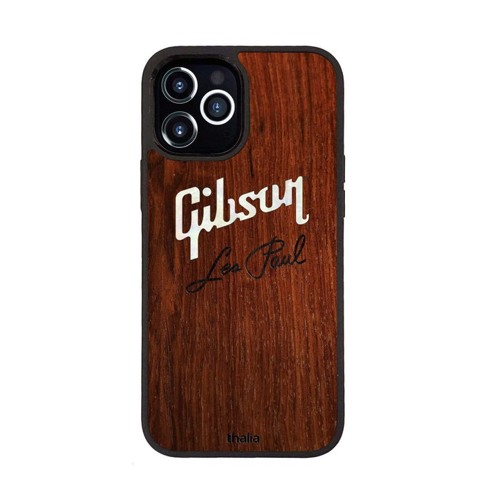 GibsonbyThalia Phone Case Indian Rosewood & Gibson Pearl Logo with Les Paul Script Engraved | Phone Case iPhone 12 Pro Max