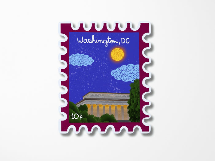 Washington DC Stamp Sticker Lincoln Memorial