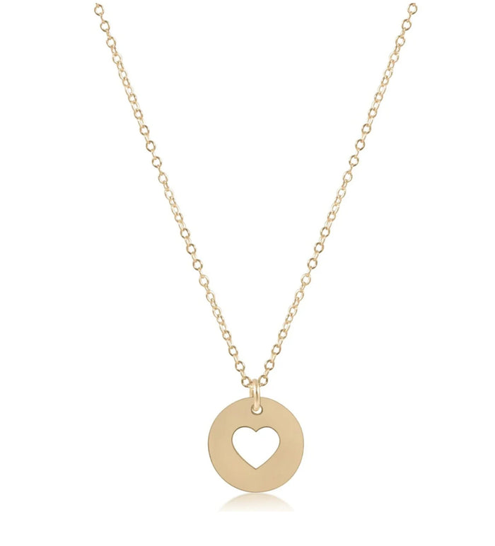 16" necklace gold - loved gold disc