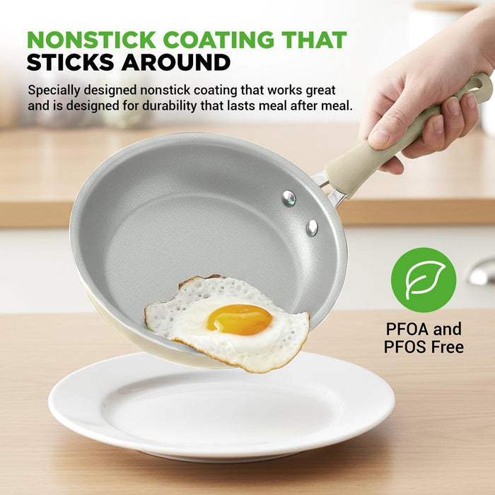 20-Piece Non-Stick Cookware Set, Easy-Clean Aluminum, White