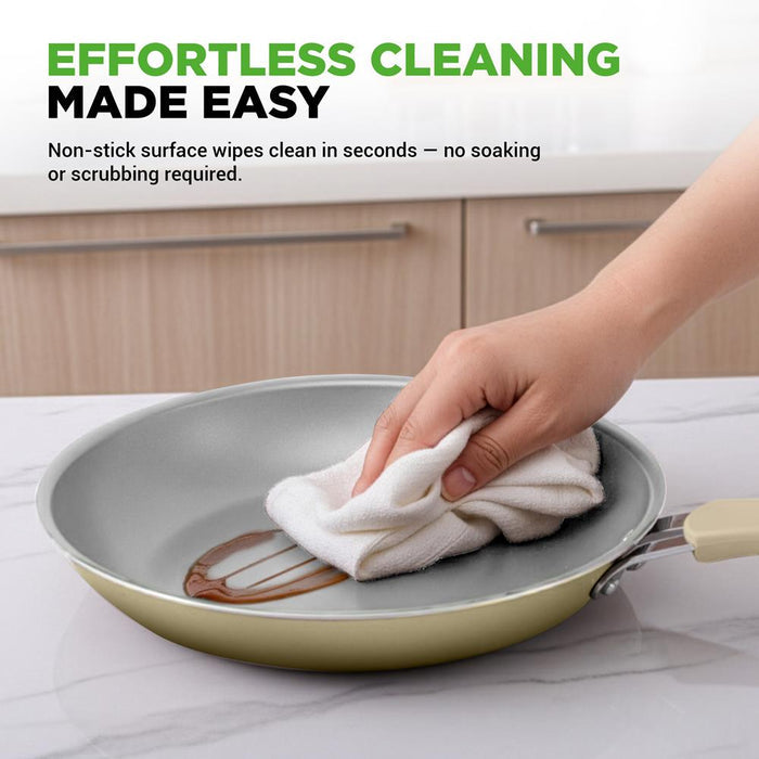 20-Piece Non-Stick Cookware Set, Easy-Clean Aluminum, White