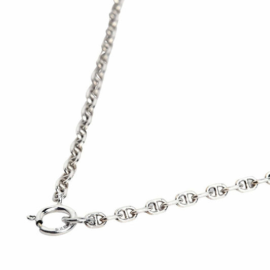 A delicate 2mm sterling silver anchor chain necklace with a brilliant, high-polish finish, perfect for daily wear.