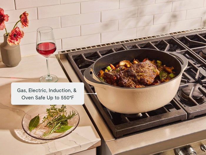 8 qt Enameled Cast Iron Oval Dutch Oven
