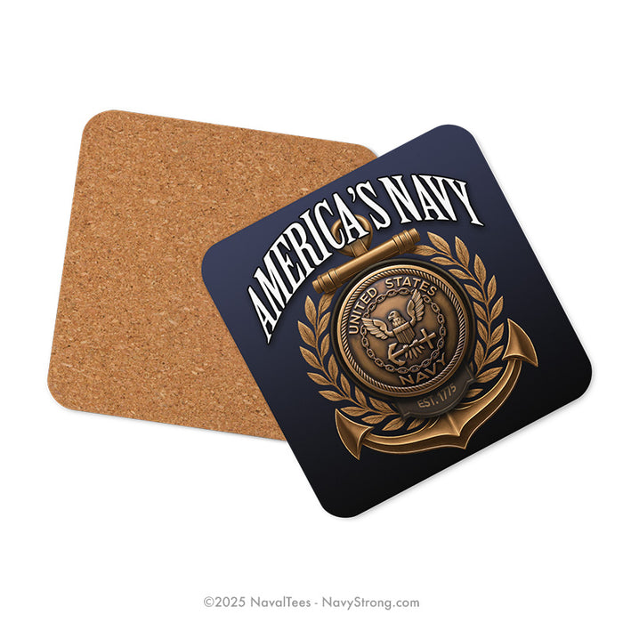 "America's Navy" Coaster | Cork-Backed