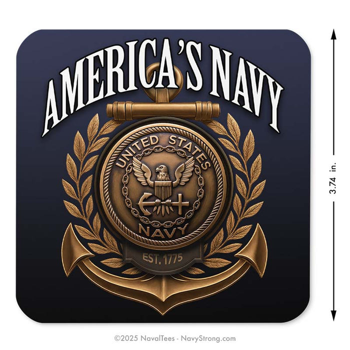 "America's Navy" Coaster | Cork-Backed