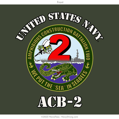 "Amphibious Construction Battalion Two" Tee | Mil Geen