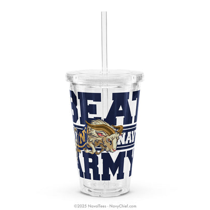 "ARMY NAVY Game" - 16oz Clear Plastic Tumbler