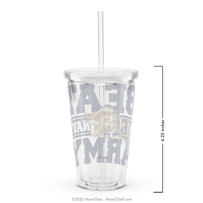 "ARMY NAVY Game" - 16oz Clear Plastic Tumbler