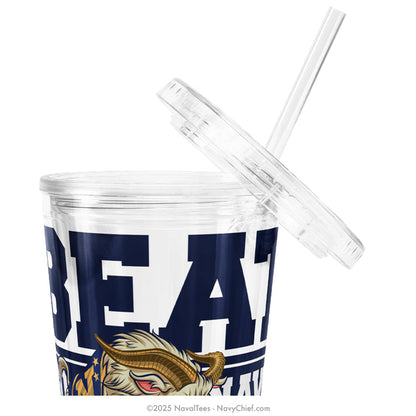 "ARMY NAVY Game" - 16oz Clear Plastic Tumbler