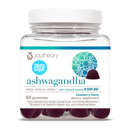 ASHG.92031 Youtheory Ashwagandha Gummies Blueberry Flavor 60 Gummies Product Main Image