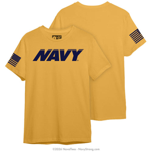"Athletic Navy" Tee | Gold