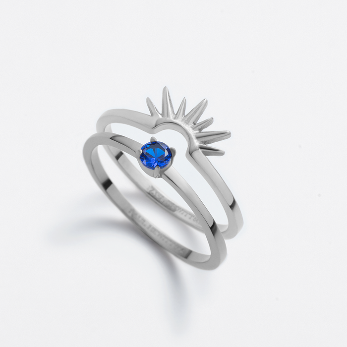 Aurora Solar Duet Ring Silber