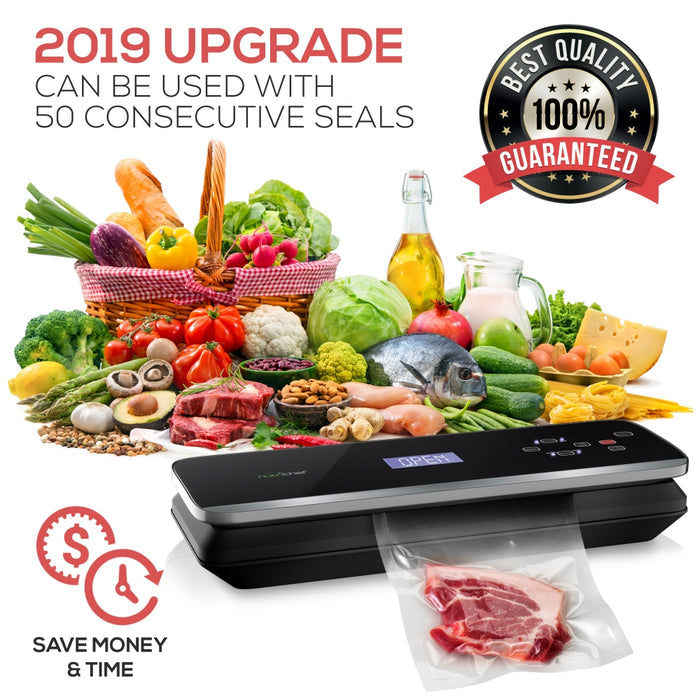 Automatic Food Vacuum Sealer - Electric Air Sealing Preserver System With Soft Touch Digital Button Controls