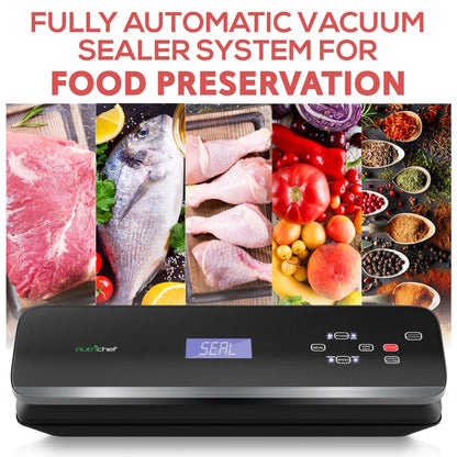 Automatic Food Vacuum Sealer - Electric Air Sealing Preserver System With Soft Touch Digital Button Controls