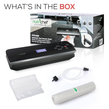 Automatic Food Vacuum Sealer - Electric Air Sealing Preserver System With Soft Touch Digital Button Controls