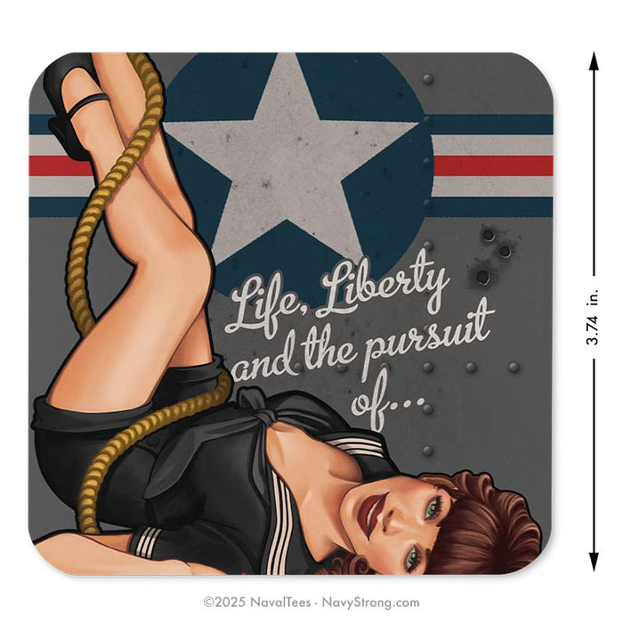 "Aviation Pinup" Coaster | Cork-Backed