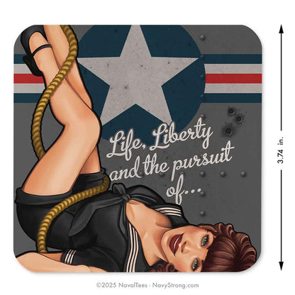 "Aviation Pinup" Coaster | Cork-Backed