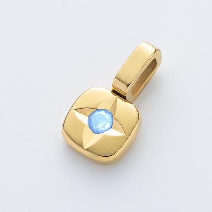 Birthstone March Halskette Gold