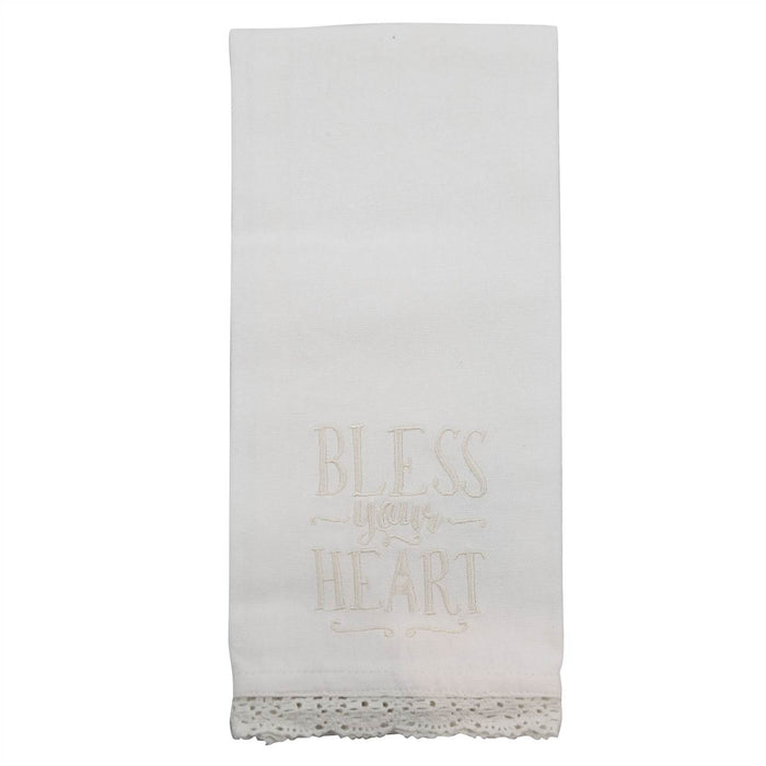 Bless Your Heart white hand towel