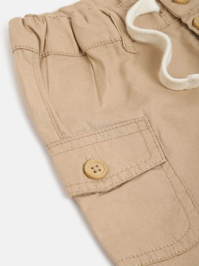 Boys Beige Cargo Shorts