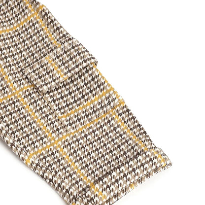 Boys Brown Checked Trousers With Suspenders