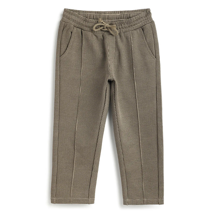 Boys Brown Printed Trousers