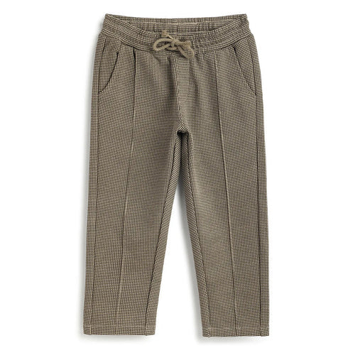 Boys Brown Printed Trousers