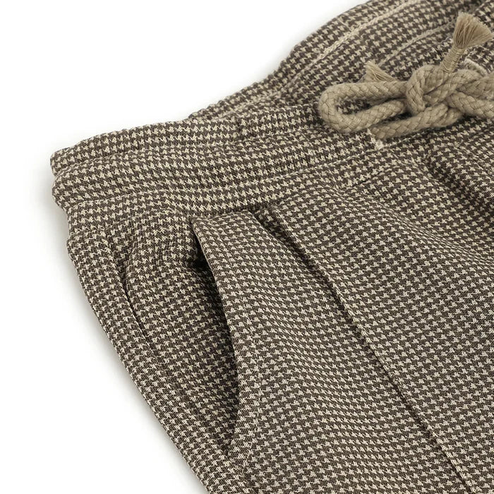 Boys Brown Printed Trousers