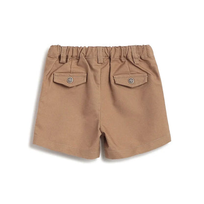 Boys Brown Solid Shorts