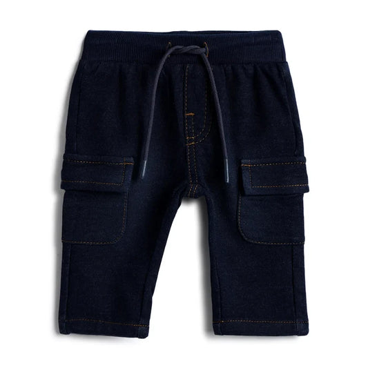 Boys Dark Blue Solid Trousers