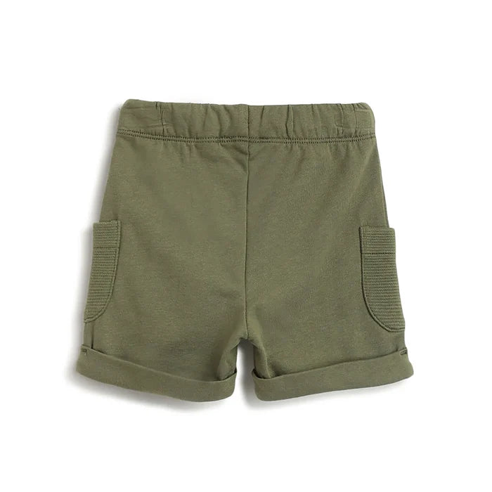 Boys Green Cotton Shorts