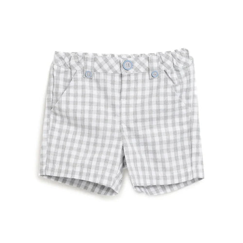 Boys Grey Checked Shorts