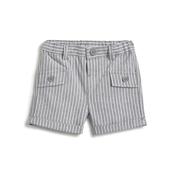 Boys Grey Striped Shorts