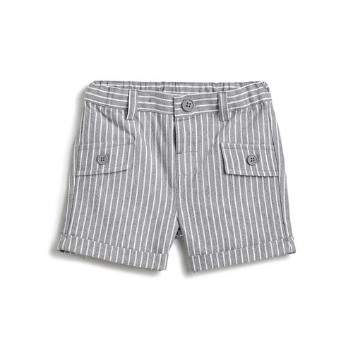 Boys Grey Striped Shorts