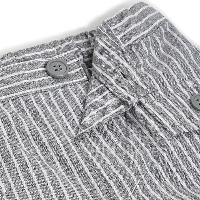 Boys Grey Striped Shorts
