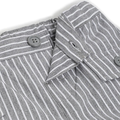 Boys Grey Striped Shorts