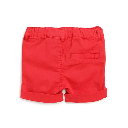 Boys Red Cotton Shorts