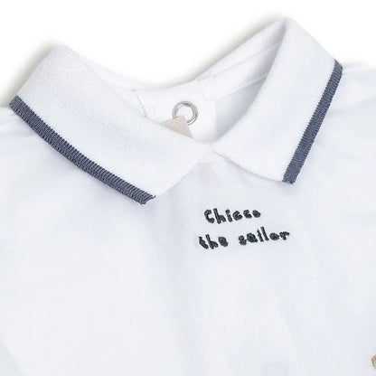 Boys White Printed T-Shirt With Shorts
