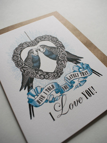 Budgie Love Greeting Card