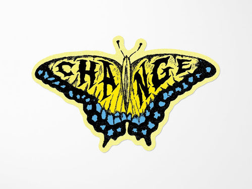 Change Butterfly Vinyl Sticker