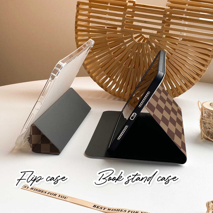 Checkerboard Art iPad Case - Chocolate