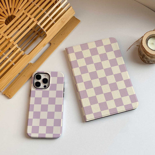 Checkerboard Art iPad Case - Purple