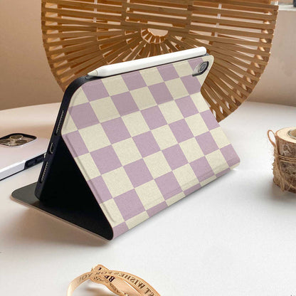 Checkerboard Art iPad Case - Purple