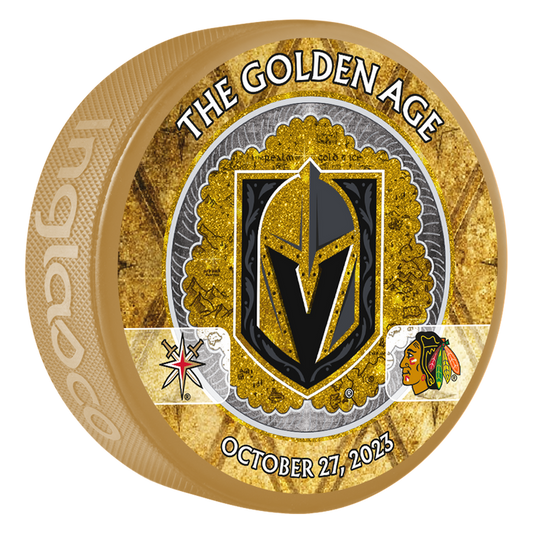 CHI vs. VGK Match-Up Puck - 10/27/2023 - GOLD / Each - Puck